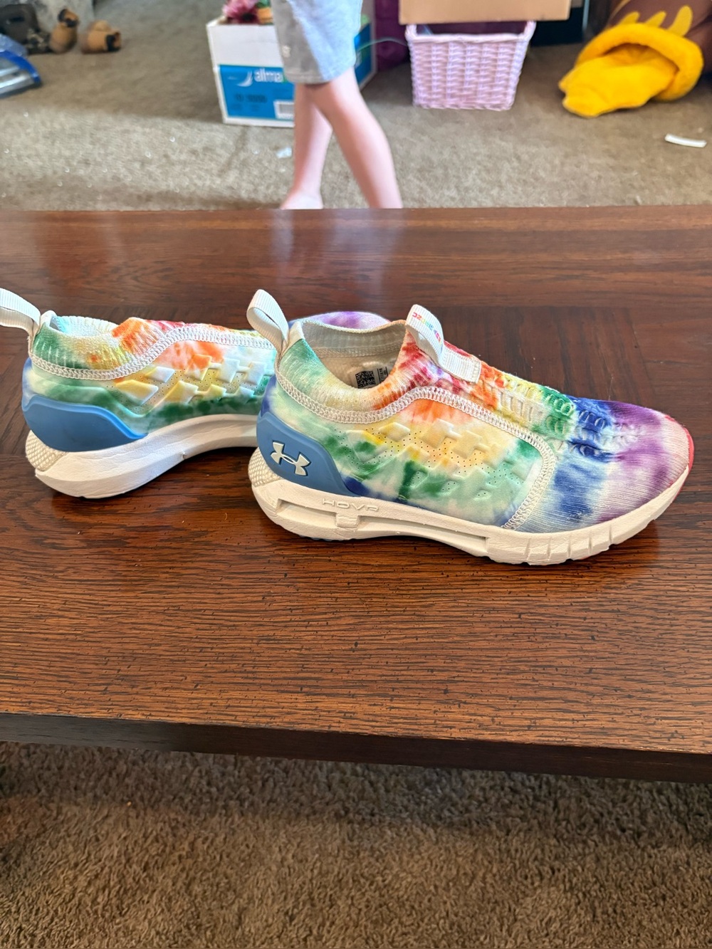 Under Armour women’s Tie-Dye Slip-On Sneakers - Rainbow/White